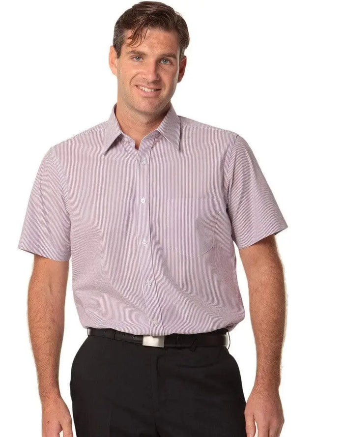 BENCHMARK Men's Balance Stripe Short Sleeve Shirt M7231 Metro Workwear.