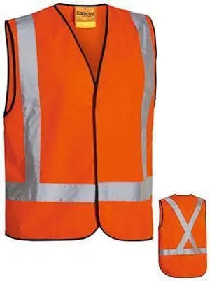 Bisley Workwear Work Wear YELLOW (BF51) / S BISLEY WORKWEAR HI VIS VEST X BACK TAPE BT0347