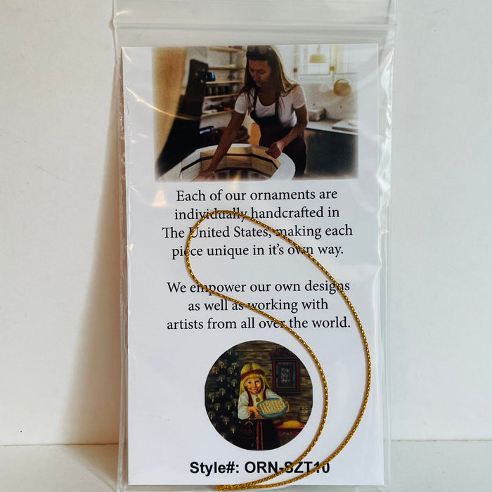 Ceramic Ornament, Suzanne Toftey Lefse girl