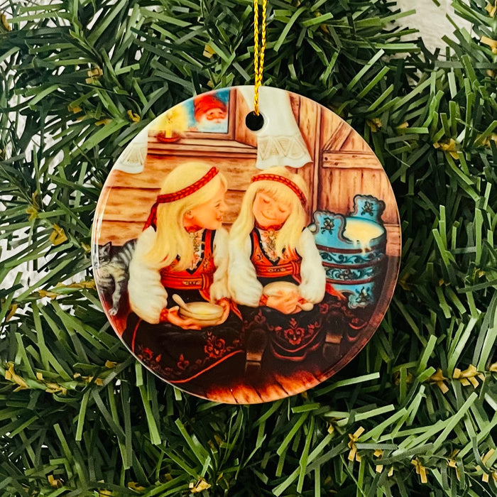 Ceramic Ornament, Suzanne Toftey Rommegrot girls