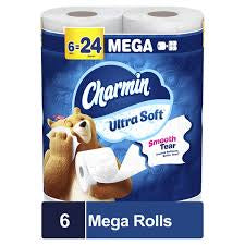 CHARMIN ULTRA STRONG MEGA ROLLS ULTRA SOFT 6=24