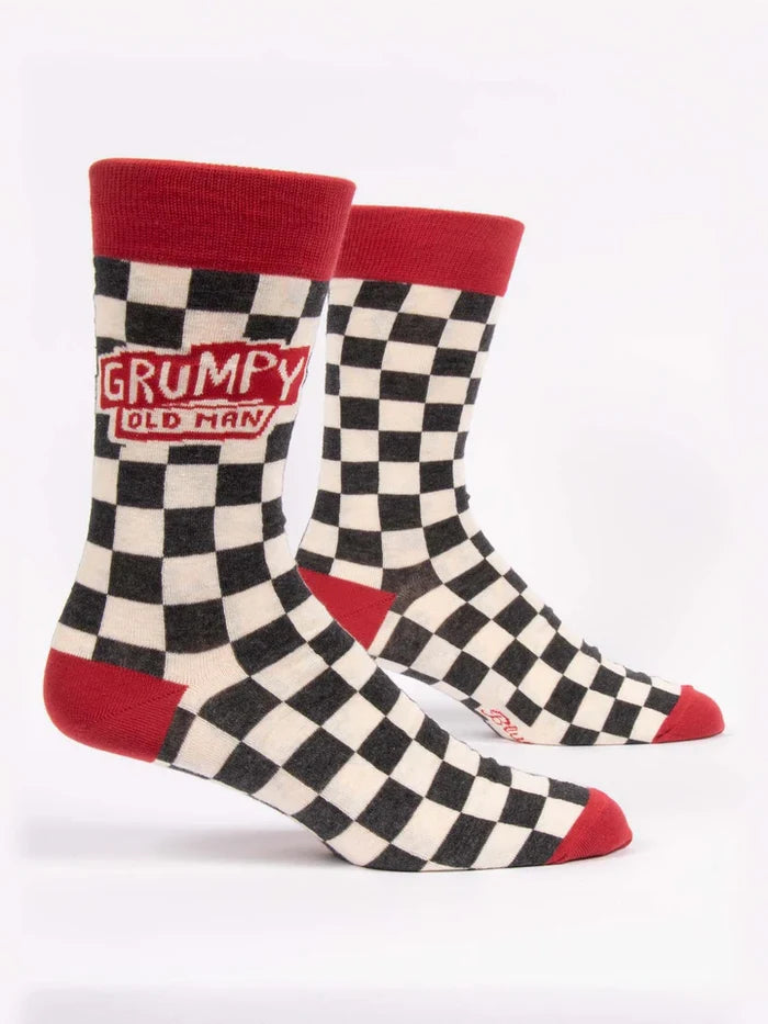 Grumpy Old Man Men's Checkerboard Crew Socks