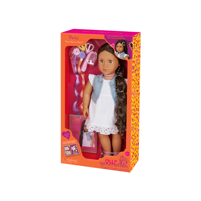 Our Generation Hair Play 18-inch Doll Perla with Hair Accessories