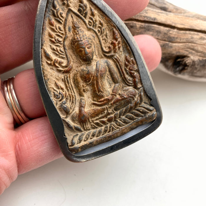 Sitting Khun Phaen Buddha Amulet Pendant From Thailand (LAP40)