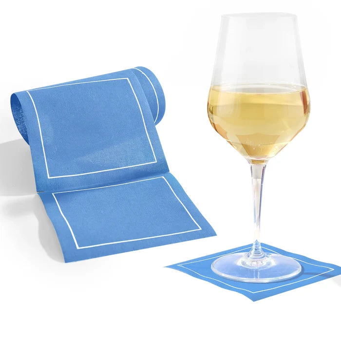 Solid Summer Dreaming Cocktail Napkins White Border