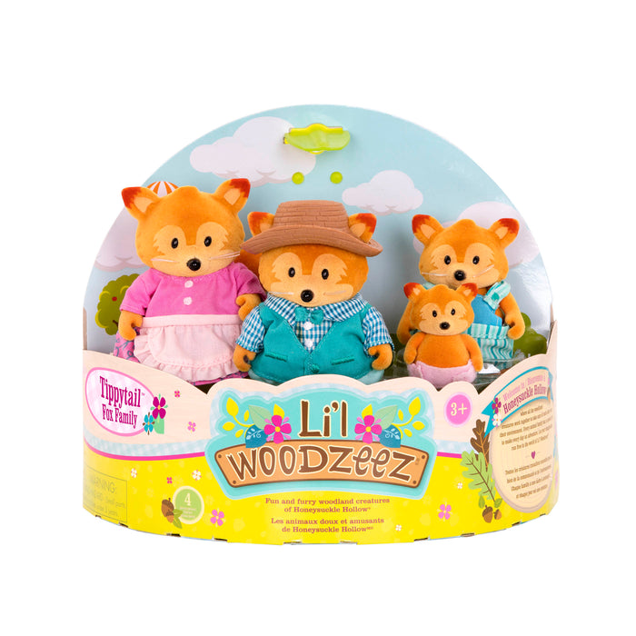 Miniature fox figurine set with storybook