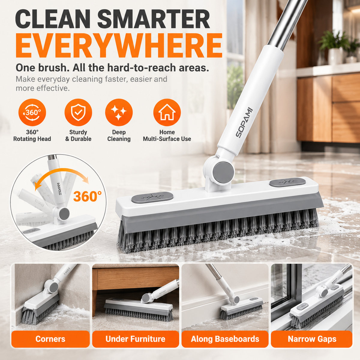 360° Rotating Gap Cleaning Tool