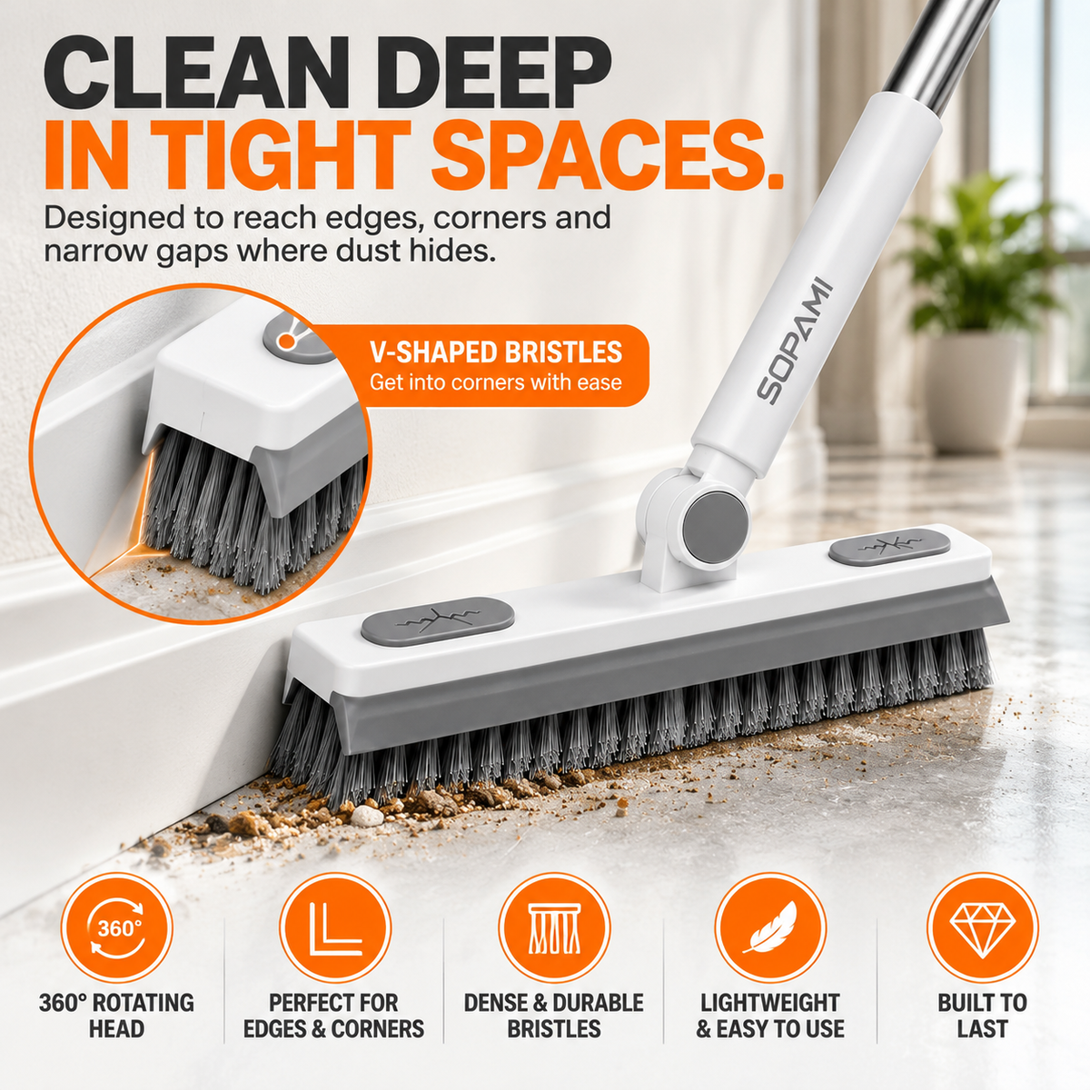 360° Rotating Gap Cleaning Tool