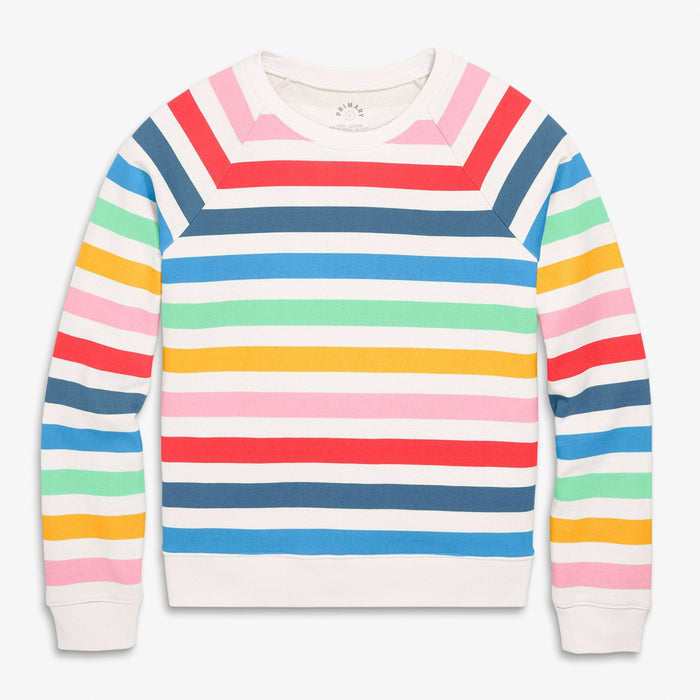 Adult 24/7 Sweatshirt  In Rainbow Candy Stripe