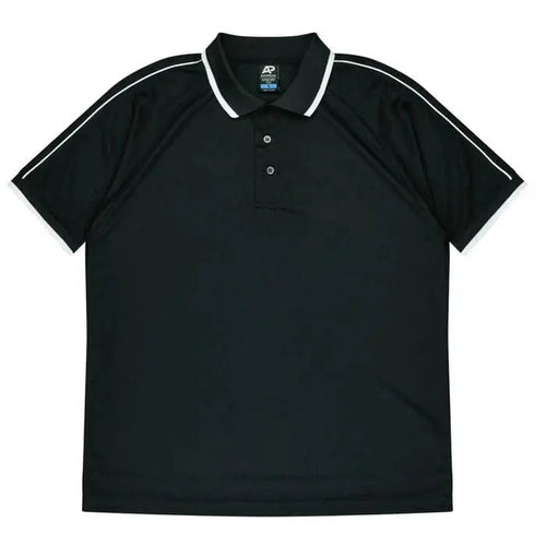 Aussie Pacific Double Bay Men's Polo Shirt 1322  Aussie Pacific BLACK/WHITE S