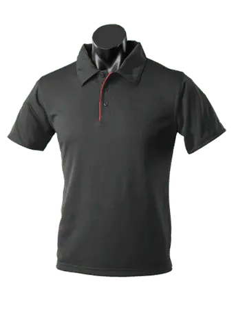 Aussie Pacific Men's Yarra Polo Shirt 1302 Casual Wear Aussie Pacific Black/Red S