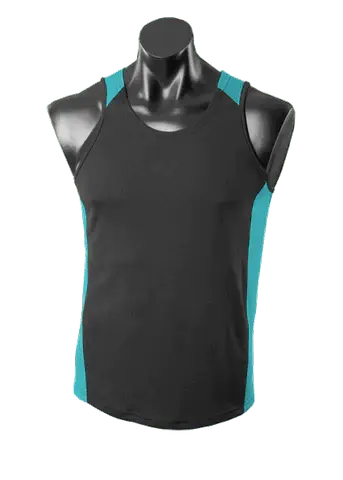 Aussie Pacific Premier Singlet 1101 Casual Wear Aussie Pacific Black/Teal S
