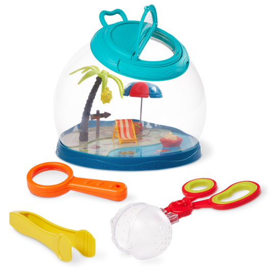 Tropical bug hotel toy with accessories for toddlers and kids