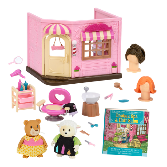 Lil Woodzeez Toy Hair Salon and Figurine Playset