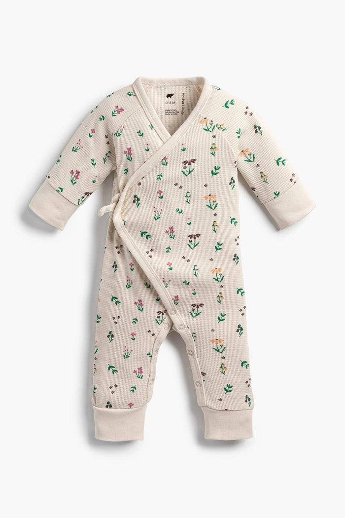 Baby Kimono Tie One-Piece - Fall Flowers