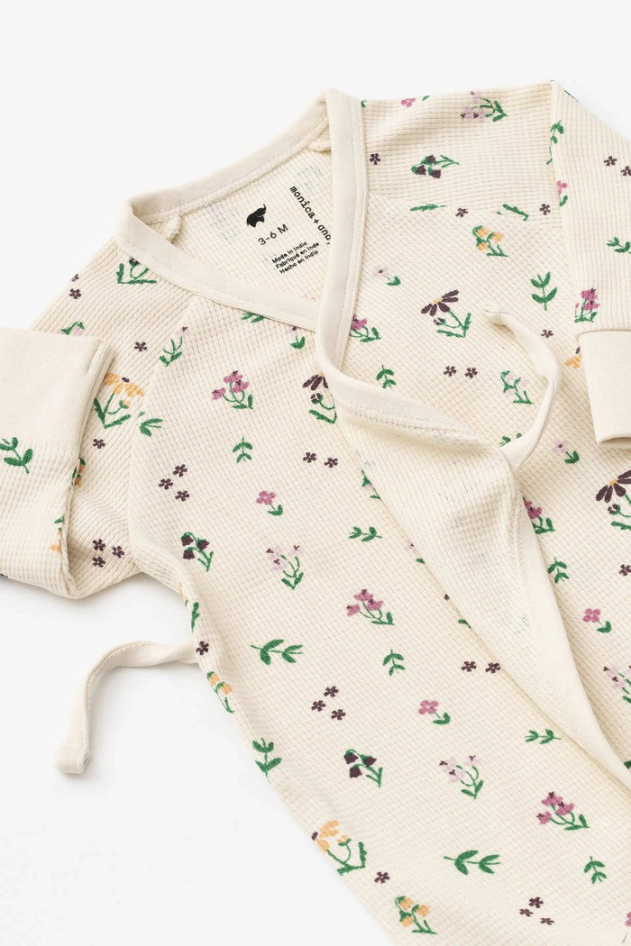 Baby Kimono Tie One-Piece - Fall Flowers