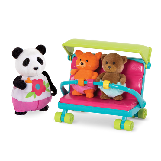 Babysitter playset with panda and baby animal figurines