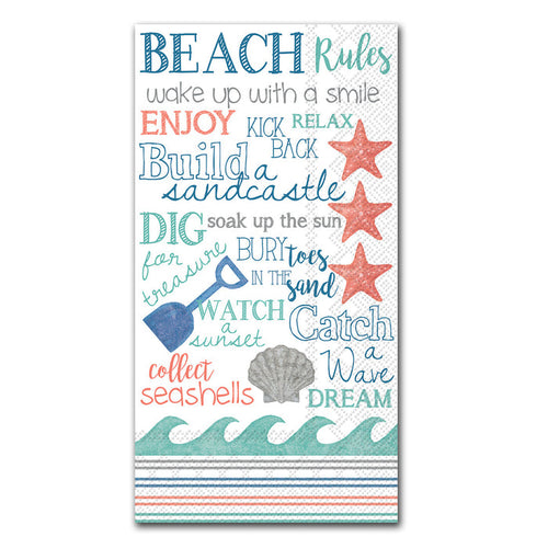 Beach Rules Paper Guest Towels - Buffet Napkins