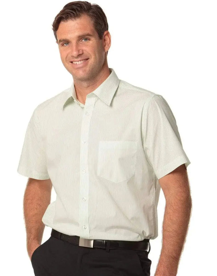 BENCHMARK Men's Balance Stripe Short Sleeve Shirt M7231 Metro Workwear.