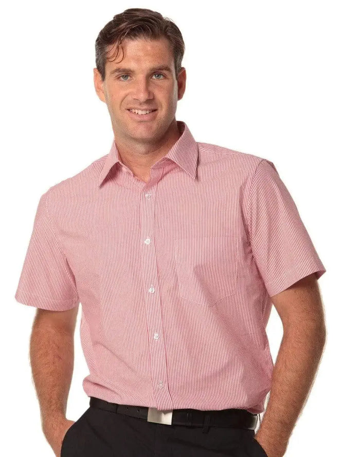BENCHMARK Men's Balance Stripe Short Sleeve Shirt M7231 Metro Workwear.