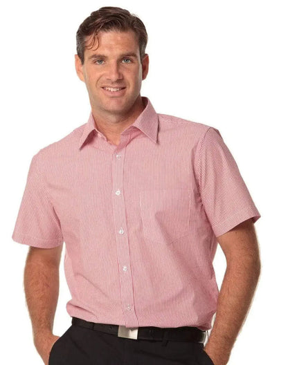 BENCHMARK Men's Balance Stripe Short Sleeve Shirt M7231 Metro Workwear.