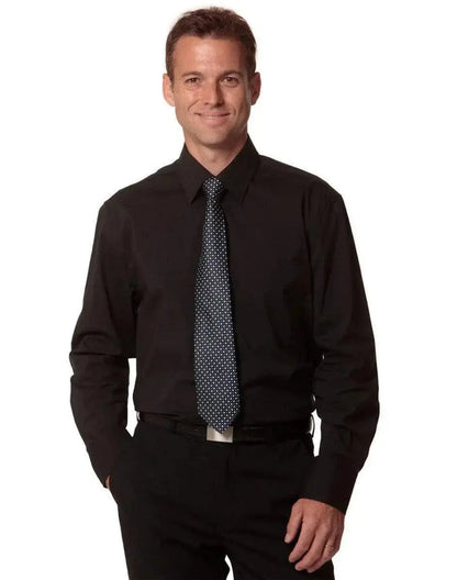 BENCHMARK Men's Cotton/Poly Stretch Long Sheeve Shirt M7020L Metro Workwear.