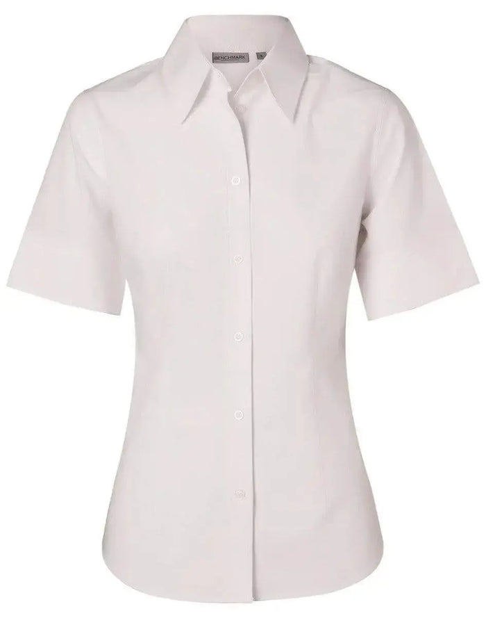 BENCHMARK Women's Cotton/Poly Stretch Sleeve Shirt M8020S Metro Workwear.