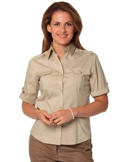 BENCHMARK Women's Short Sleeve Military Shirt M8911 Metro Workwear.