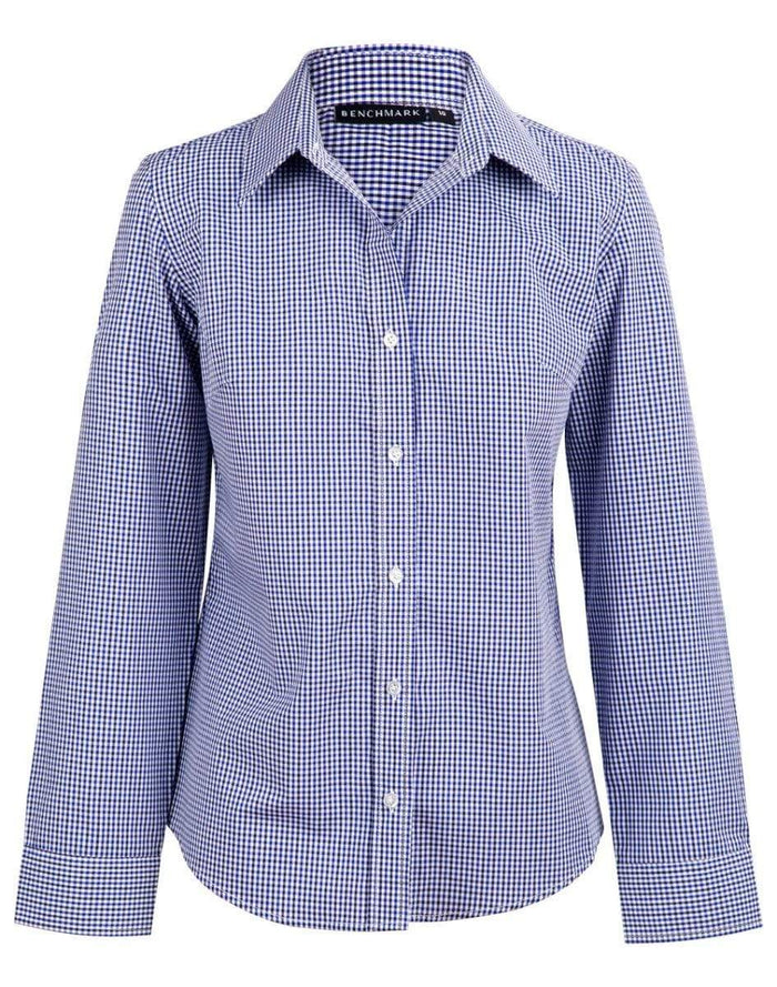 BENCHMARK Ladies’ Two Tone Gingham Long Sleeve Shirt M8320L Metro Workwear.