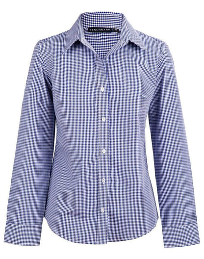BENCHMARK Ladies’ Two Tone Gingham Long Sleeve Shirt M8320L Metro Workwear.