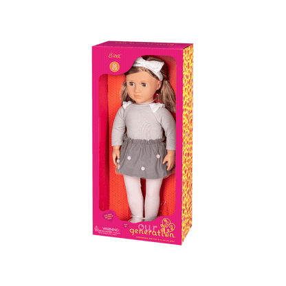 18-inch doll with light-brown hair and green eyes