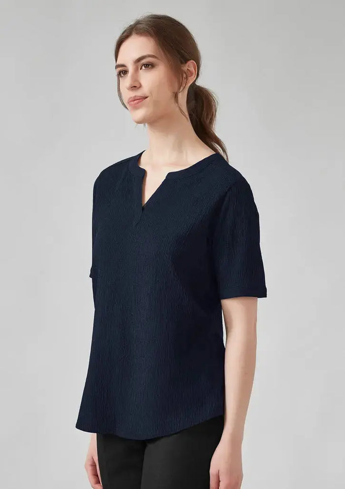 Biz Corporates Ruche Short Sleeve Blouse RU568LS Biz Corporates