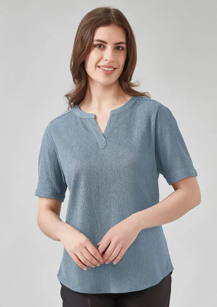 Biz Corporates Ruche Short Sleeve Blouse RU568LS Biz Corporates