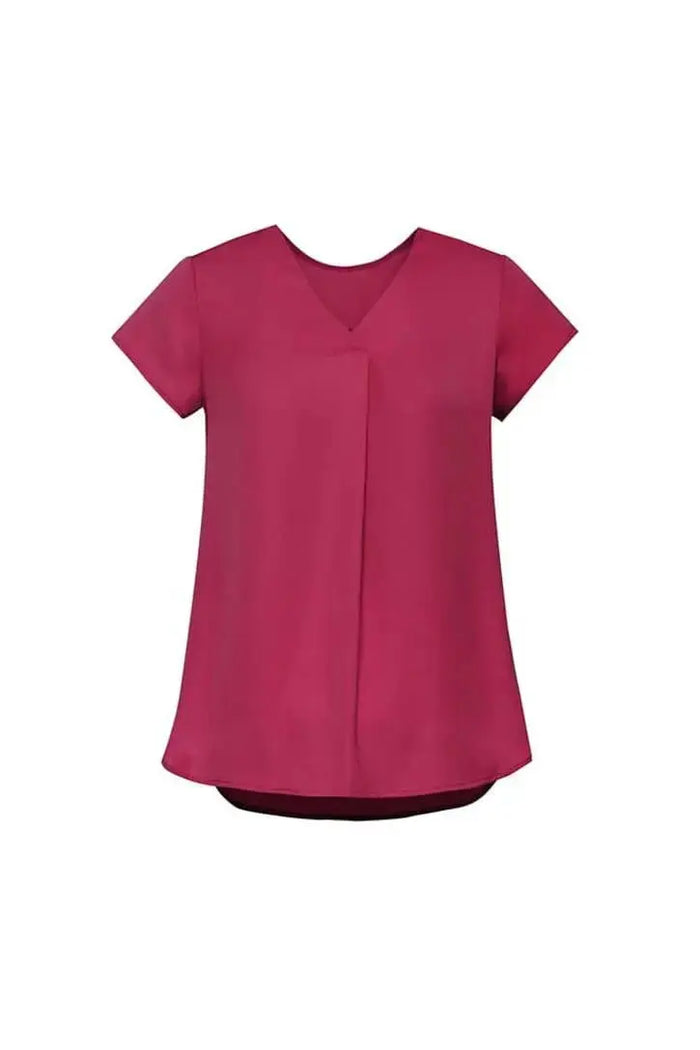 Biz Corporates Kayla V-Neck Pleat Blouse RB967LS - Flash Uniforms