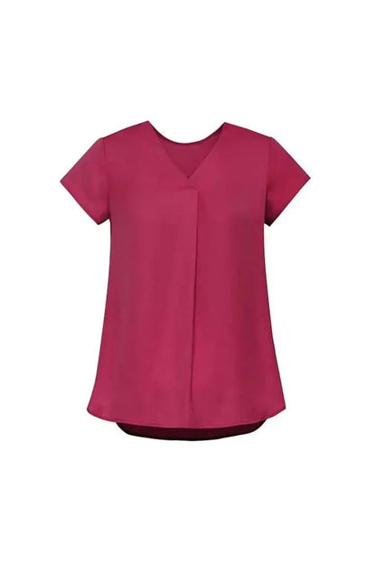 Biz Corporates Kayla V-Neck Pleat Blouse RB967LS - Flash Uniforms