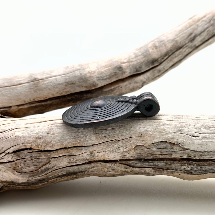 Black Patina Brass Round Swirl Pendant (BP104)