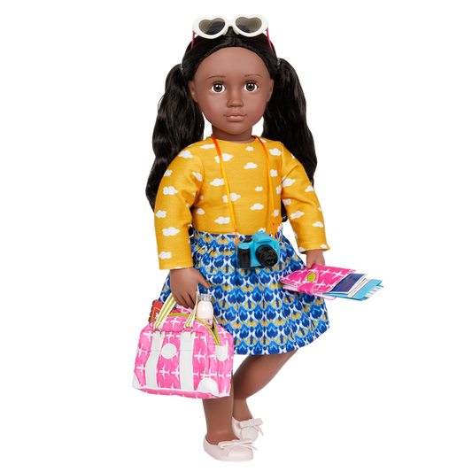 18-inch doll with travel bag playset