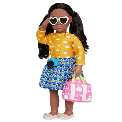 18-inch doll with travel bag playset