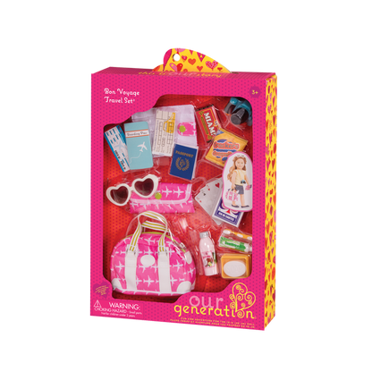 18-inch doll with travel bag playset