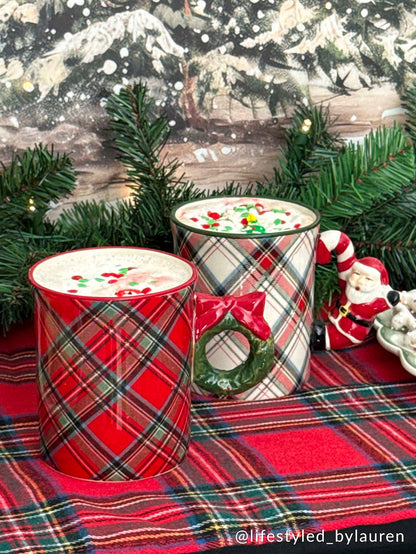 Bow Handle Tartan Mug