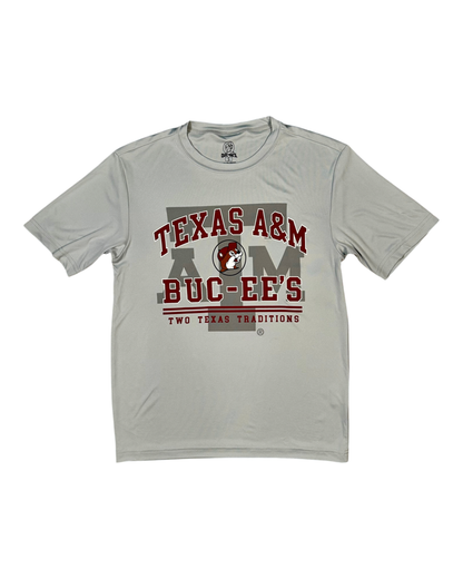 Gray athletic t-shirt - 100% polyester material
