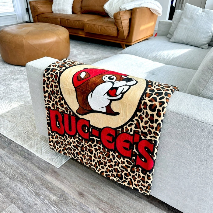 Buc-ee's Red Leopard Blanket