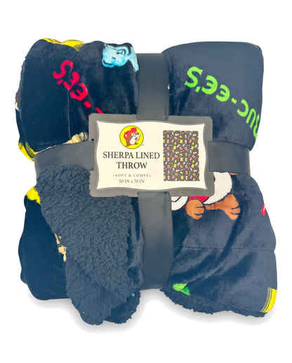 Black sherpa lined throw - soft and cozy fabric