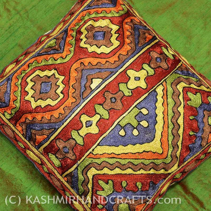 "Bursting Spring" Tribal Cushion Cover - Kashmir Designs
