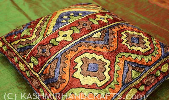 "Bursting Spring" Tribal Cushion Cover - Kashmir Designs