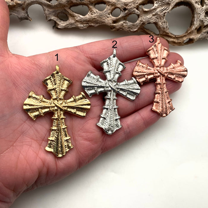 Catholic Cross Solid Brass Pendant (Available In 3 Options) (SBC28)