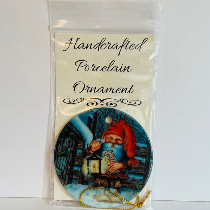 Ceramic Ornament, Suzanne Toftey Nisse with Lantern