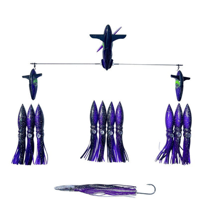 chatterlures-24in-wingman-side-tracker-spreader-bar-9in-squid-purple-black