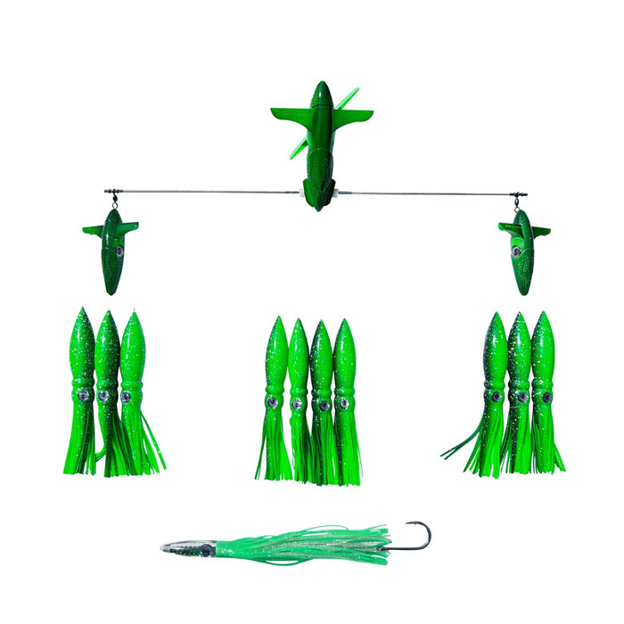 chatterlures-24in-wingman-side-tracker-spreader-bar-9in-squid-green