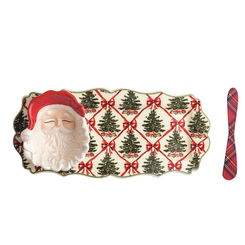 Christmas Tree Tray & Santa Tidbit Set